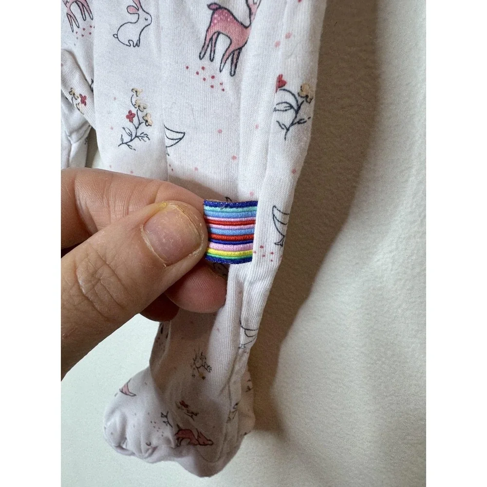 Magnetic Me Footie Pajamas Baby Girls Newborn Pink Animal One Piece Coverall